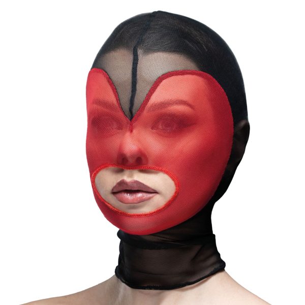 Маска серце сітка з відкритим ротом Feral Feelings - Hearts Mask
