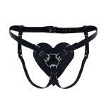 Трусики Сердце для страпона из натуральной кожи Feral Feelings - Hearts Strap-on Belt