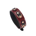 Шкіряний нашийник з повідцем Liebe Seele Wine Collar and Leash, 3 кільця для кріплення