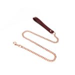 Шкіряний нашийник з повідцем Liebe Seele Wine Collar and Leash, 3 кільця для кріплення