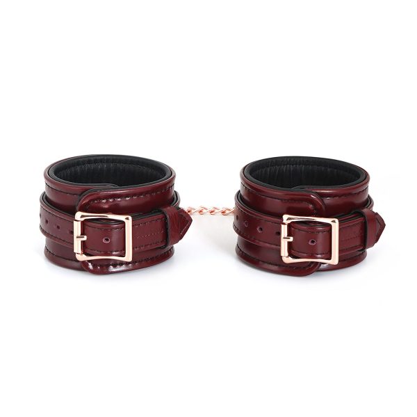 Шкіряні поножі Liebe Seele Wine Ankle Cuffs, знімний ланцюжок-кріплення
