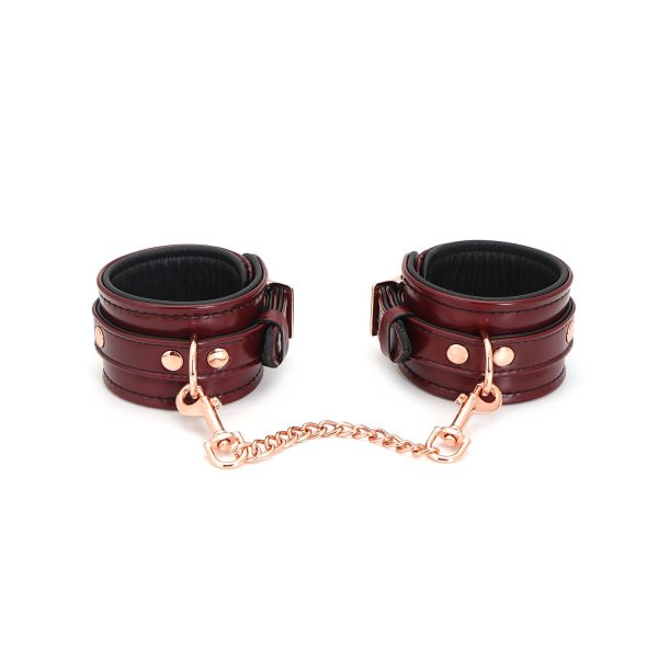 Шкіряні поножі Liebe Seele Wine Ankle Cuffs, знімний ланцюжок-кріплення