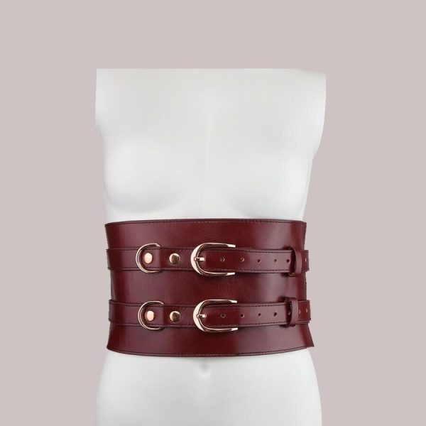 Шкіряний пояс для бондажу Liebe Seele Wine Waist Cuff, Size