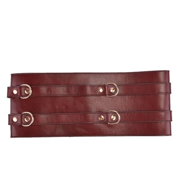 Шкіряний пояс для бондажу Liebe Seele Wine Waist Cuff, Size