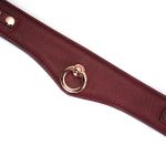 Шкіряний нашийник з повідцем Liebe Seele Wine Curved Collar, замок-сердечко