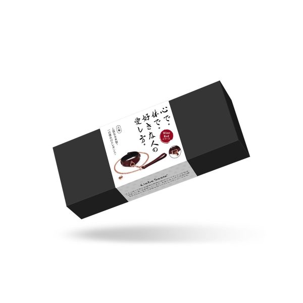 Шкіряний нашийник з повідцем Liebe Seele Wine Curved Collar, замок-сердечко