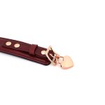 Шкіряний нашийник з повідцем Liebe Seele Wine Curved Collar, замок-сердечко
