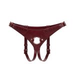 Шкіряні трусики для страпона Liebe Seele Wine Strap on Harness, універсальний розмір
