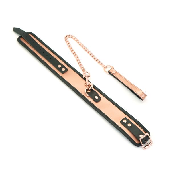 Широкий нашийник з повідцем Liebe Seele Memory Collar with Leash, натуральна шкіра