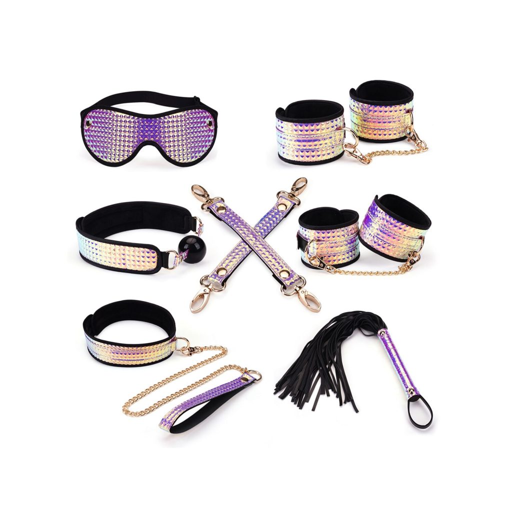 Набір Liebe Seele G lossy 7pcs Bondage Kit, фіксатори, нашийник з повідцем, кляп, флогер, маска