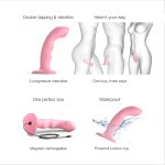 Насадка для страпона с двойной точечной пульсацией Strap-On-Me TAPPING DILDO WAVE – CORAL М