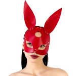 Кожаная маска Зайки Art of Sex - Bunny mask, цвет Розовый