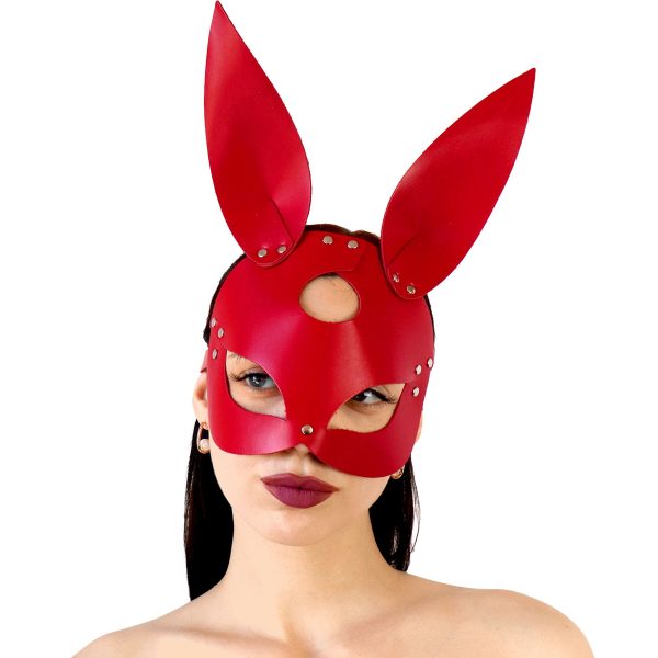 Кожаная маска Зайки Art of Sex - Bunny mask, цвет Розовый