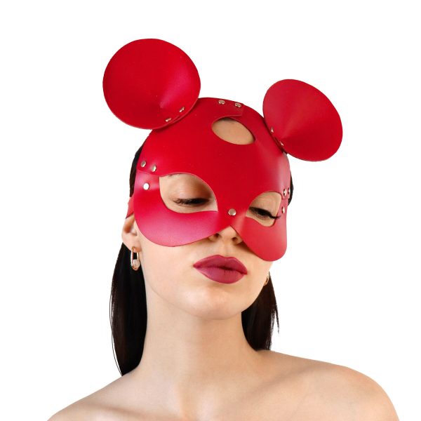 Кожаная маска мышки Art of Sex - Mouse Mask, цвет Розовый