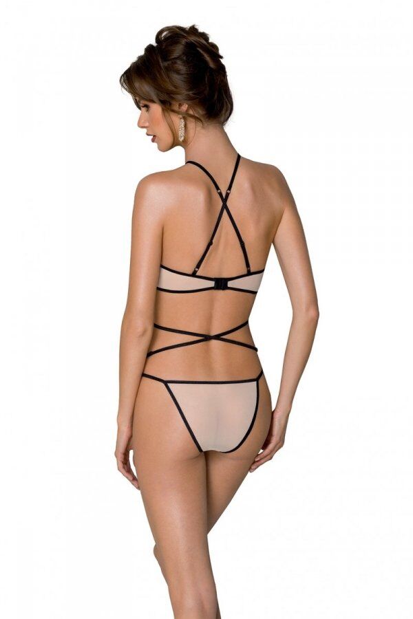 Комплект білизни Passion CHIKA SET, XXL cream, топ, трусики