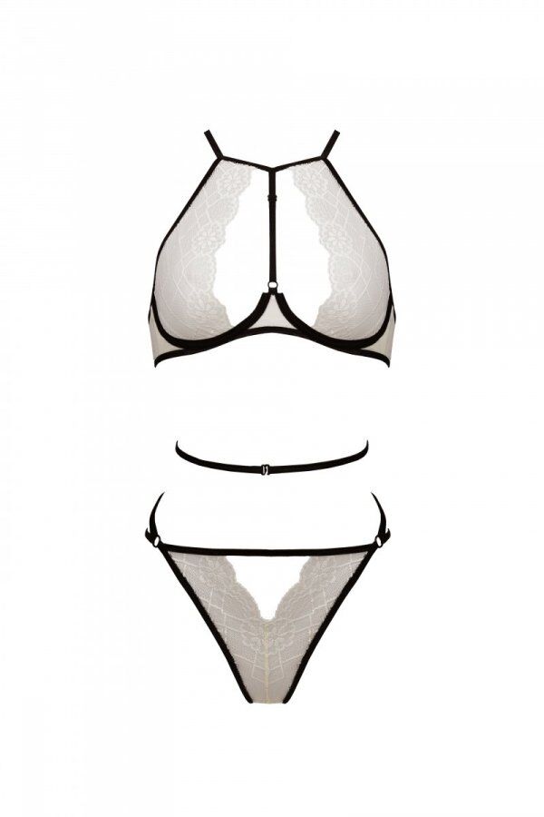 Комплект білизни Passion CHIKA SET, XXL cream, топ, трусики
