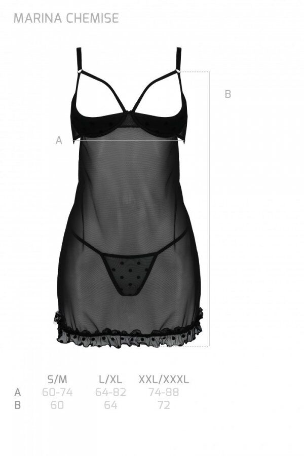 Еротичний пеньюар Passion MARINA CHEMISE, XXL