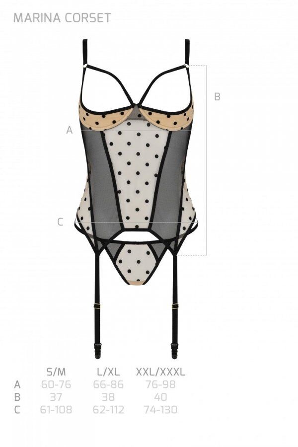 Корсет Passion MARINA CORSET, , з відкритими чашками