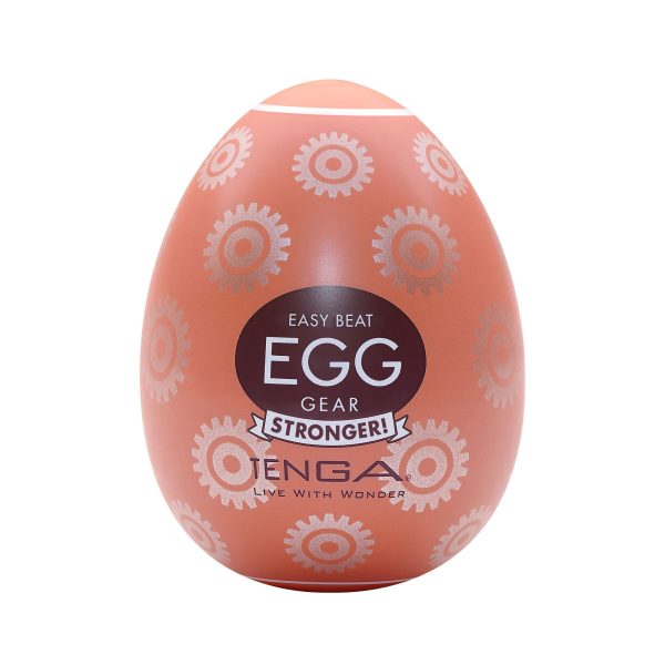 Мастурбатор-яйцо Tenga Egg Gear, плотный TPE, пробник лубриканта 5 мл