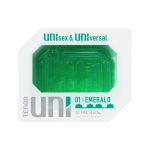 Унісекс-стимулятор Tenga UNI Emerald, , з геометричним рельєфом, лубрикант у комплекті