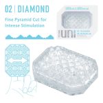 Унисекс-стимулятор Tenga UNI Diamond, белый, с зубчатым рельефом, лубрикант в комплекте