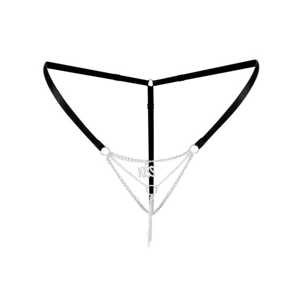 Сексуальні трусики з ланцюжком та підвіскою Art of Sex - KISS panties XS колір