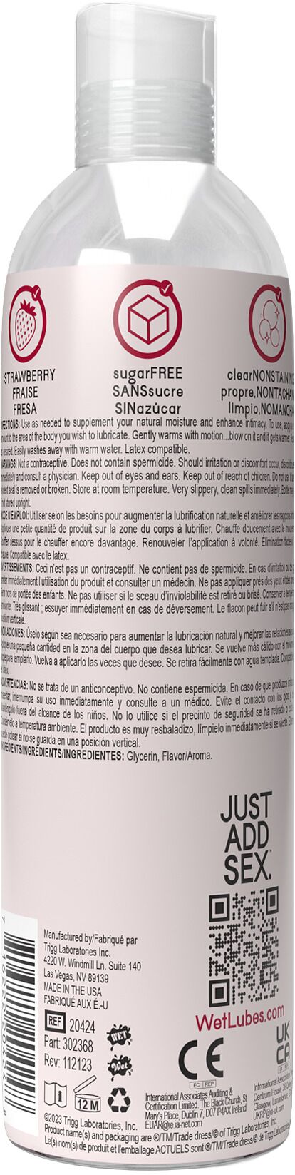 Зігрівальний лубрикант на водній основі Wet Warming Strawberry 4 in 1