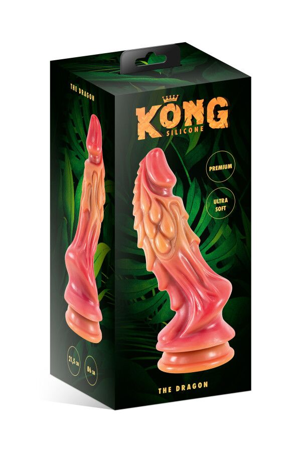 Фэнтезийный фаллоимитатор Kong Silicone The Dragon, длина 21,5 см, диаметр 6,2 см, для фистинга