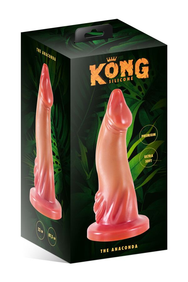 Фэнтезийный фаллоимитатор Kong Silicone The Anaconda, длина 23 см, диаметр 5,5 см