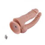 Двойной фаллоимитатор для секс-машин Hismith Double Penetrator 9.8″, KlicLok и присоска