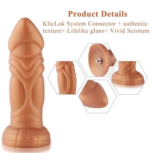 Фаллоимитатор с вибрацией Hismith Slightly Curved Vibrating Silicone Dildo Monster Series, KlicLok
