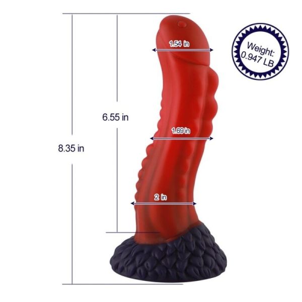 Фаллоимитатор для секс-машин Hismith 8.35″ Curved Silicone Dildo Monster Series, система KlicLok