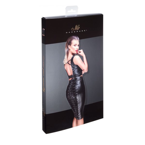 Спідниця-олівець зі шнурівкою Noir Handmade F152 Powerwetlook pencil skirt