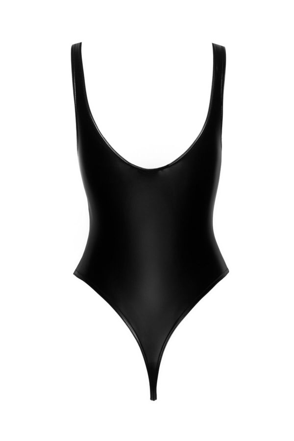 Боді з мокрим ефектом Noir Handmade F244 Powerwetlook body with high cut bottom hem