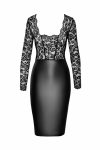 Сукня Noir Handmade F295 Euphoria, , мереживо, глибоке декольте, спідниця міді під латекс