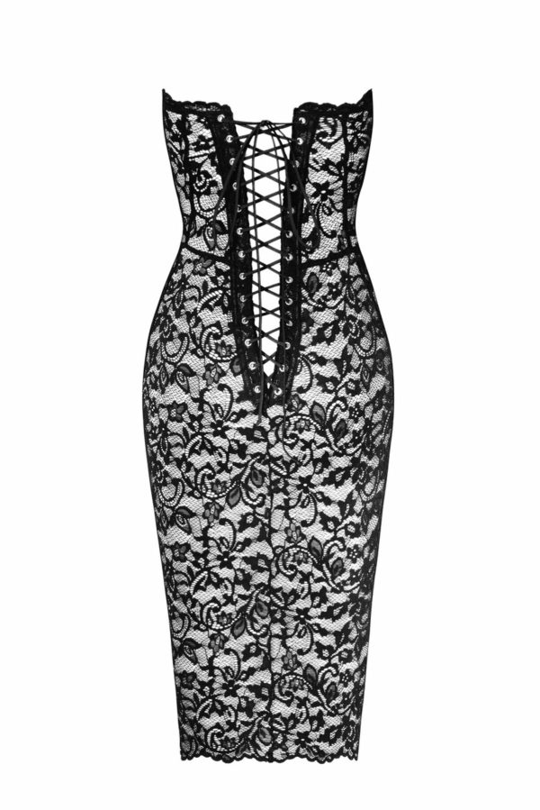Сукня Noir Handmade F301 Catalyst, , міді, мереживо, відкриті плечі, шнурівка на спині