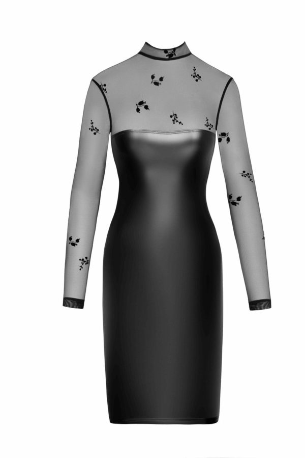 Сукня Noir Handmade F310 Sublime, , міді, мокрий ефект, верх — сітка, довгий рукав