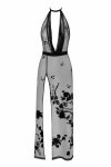 Сукня Noir Handmade F312 Divinity, , прозора, до підлоги, відкрита спина, розріз збоку