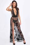 Сукня Noir Handmade F312 Divinity, , прозора, до підлоги, відкрита спина, розріз збоку
