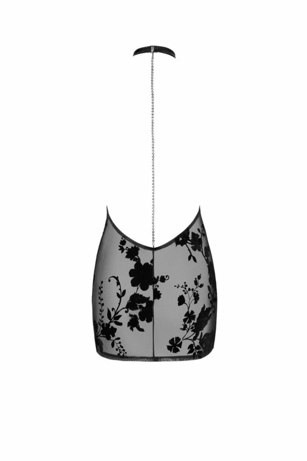 Сукня Noir Handmade F313 Mythos, , прозора, міні, відкрита спина, декор зі стразів