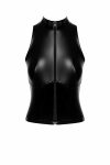 Топ Noir Handmade F324 Glam, , халтер, на блискавці, вінілові вставки, комір-стійка