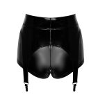 Шортики Noir Handmade F325 Glam, , вініл, висока талія, кріплення для панчіх, з доступом