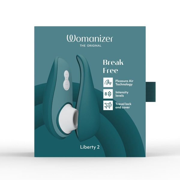 Вакуумный клиторальный стимулятор Womanizer Liberty 2 Dark Petrol, 8 режимов, магнитная крышечка