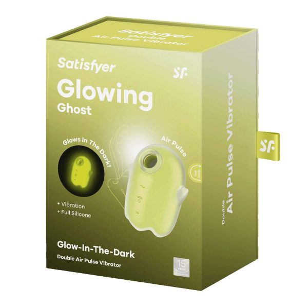 Вакуумный клиторальный стимулятор с вибрацией Satisfyer Glowing Ghost светится в темноте