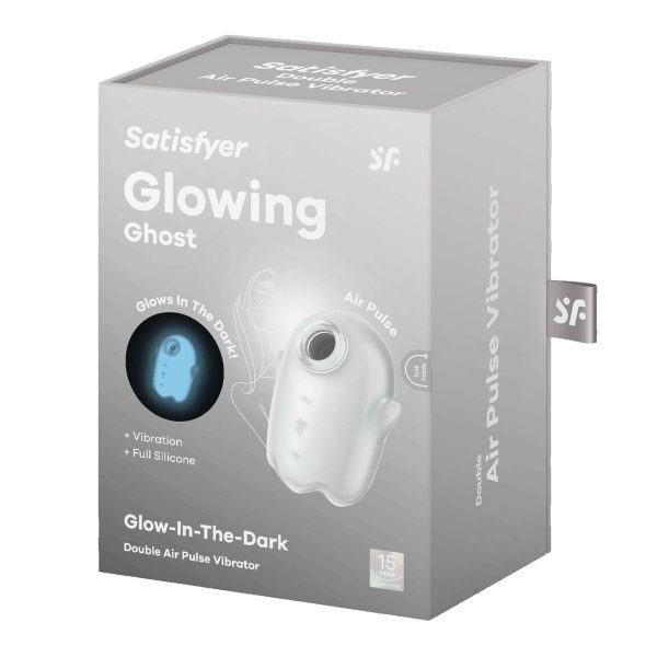 Вакуумный клиторальный стимулятор с вибрацией Satisfyer Glowing Ghost светится в темноте