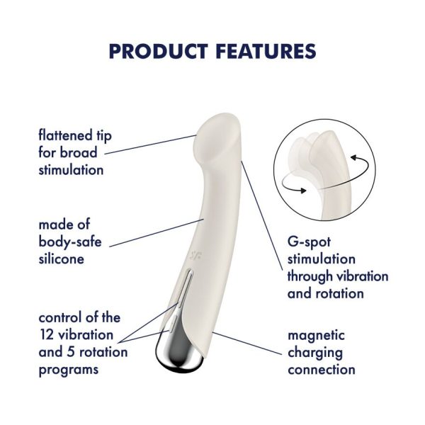 Вібратор з ротацією Satisfyer Spinning G-Spot 1 плоский майданчик для стимуляції точки G