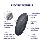 Вибростимулятор-пульсатор Satisfyer Tap & Climax 1 эффект постукивания пальцем, 2 мотора