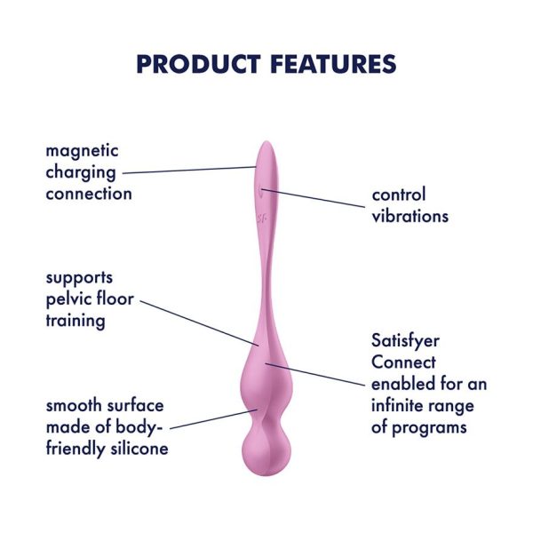 Вагинальные смарт-шарики с вибрацией Satisfyer Love Birds 1 Connect App 78 г