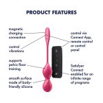 Вагинальные смарт-шарики с вибрацией Satisfyer Love Birds 2 Connect App 86 г, пульт ДУ