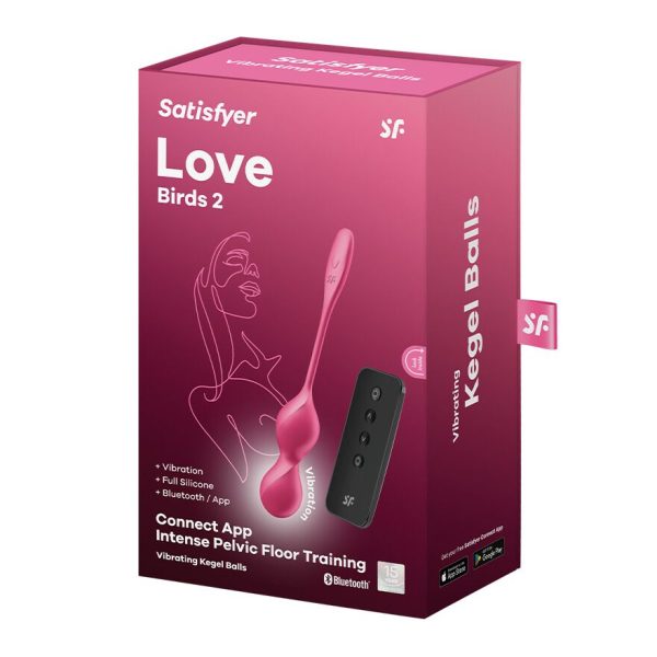 Вагинальные смарт-шарики с вибрацией Satisfyer Love Birds 2 Connect App 86 г, пульт ДУ